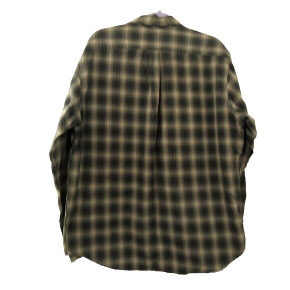 Eddie Bauer Shirt Mens Large Long Sleeve Button Front Wide Plaid Flap Pockets - Picture 2 of 5